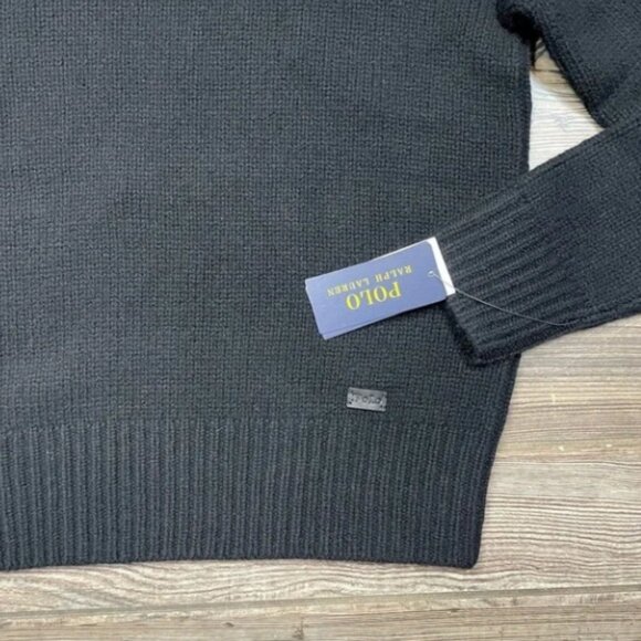 Polo Ralph Lauren Men's Wool Cashmere Turtleneck Sweater Black Size Medium NWT - Picture 3 of 8